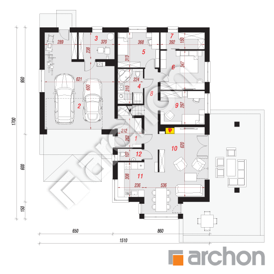 Dom w powojach 3 (G2) | rzut parteru