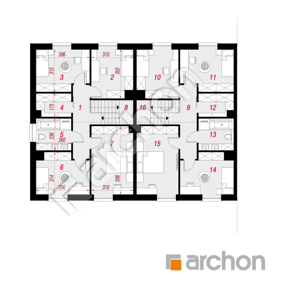 Dom w narcyzach 6 (R2BA) | rzut poddasza