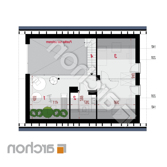 Dom w kotewkach 3 (E) | rzut poddasza