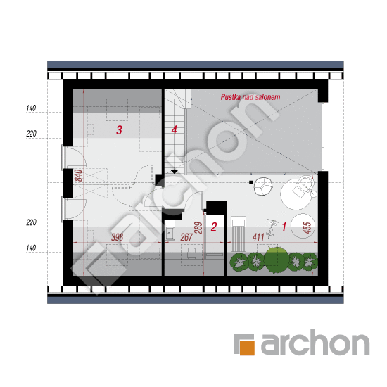 Dom w kotewkach 3 (E) | rzut poddasza