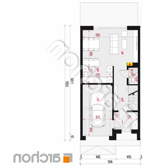 Dom w riveach 8 (GS) ver.2 | rzut parteru
