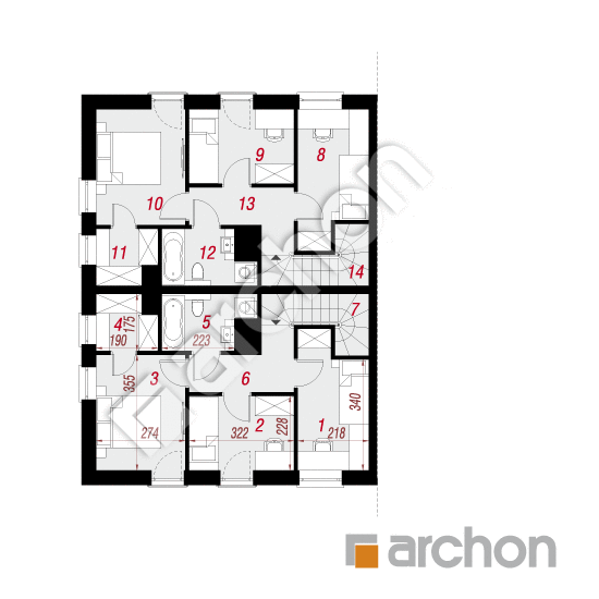 Dom w czworolistach (R2B) ver.2 | rzut poddasza