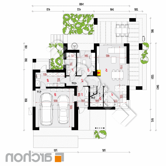 Willa Oktawia 2 (G2E) OZE | rzut parteru