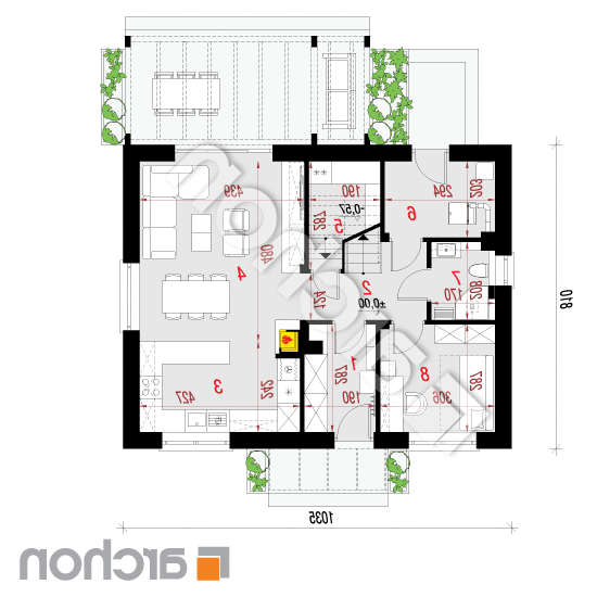 Dom w zielistkach 34 (A) | rzut parteru