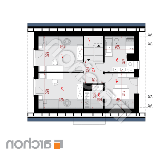 Dom w zielistkach 34 (A) | rzut poddasza