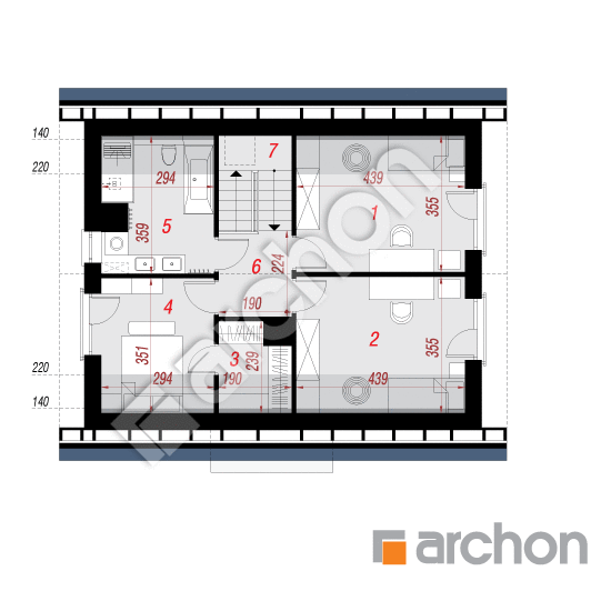 Dom w zielistkach 34 (A) | rzut poddasza