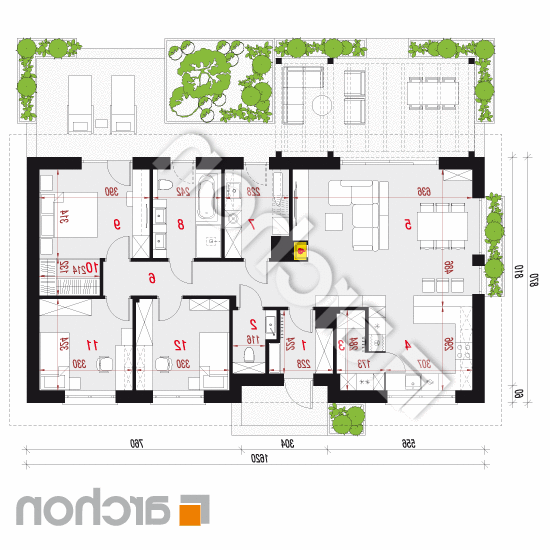 Dom w kruszczykach 30 | rzut parteru