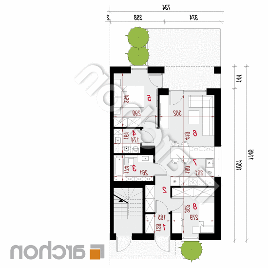 Dom w bratkach 26 (R2BE) | rzut parteru