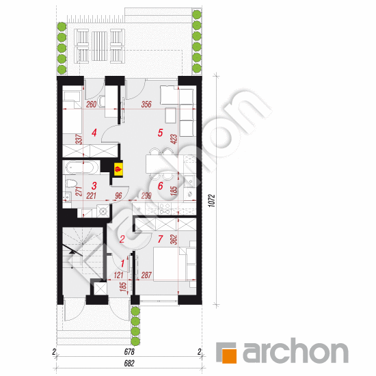 Dom w bratkach 23 (R2S) ver.2 | rzut parteru