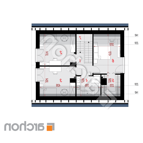 Dom w nieszpułkach | rzut poddasza