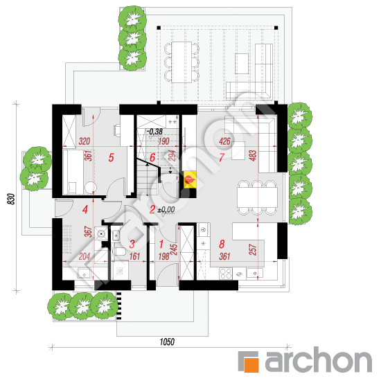 Dom w nieszpułkach | rzut parteru