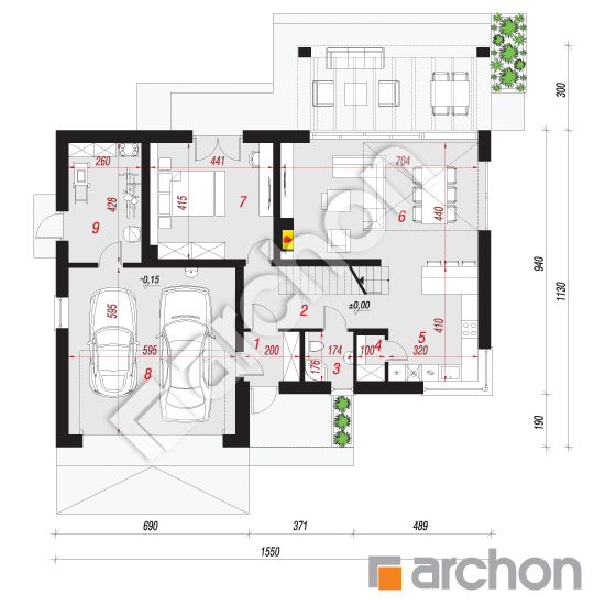 Dom w aurorach 17 (G2E) | rzut parteru