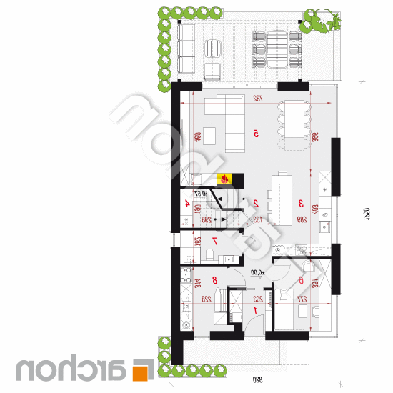Dom w moringach 3 (E) | rzut parteru