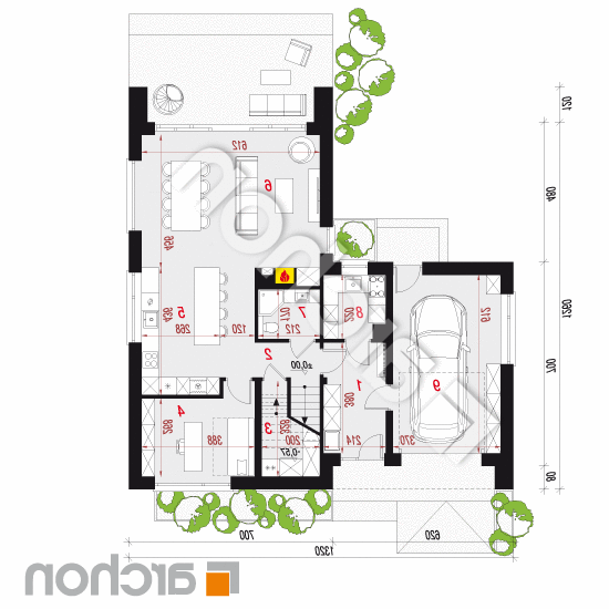 Dom w scewolach (GE) | rzut parteru