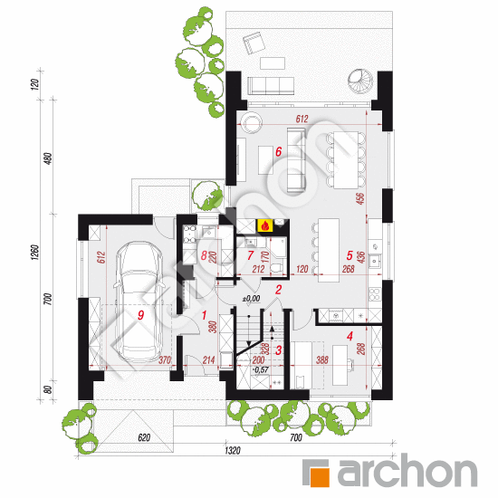 Dom w scewolach (GE) | rzut parteru