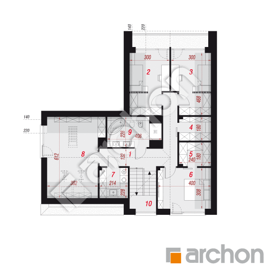 Dom w scewolach (GE) | rzut poddasza
