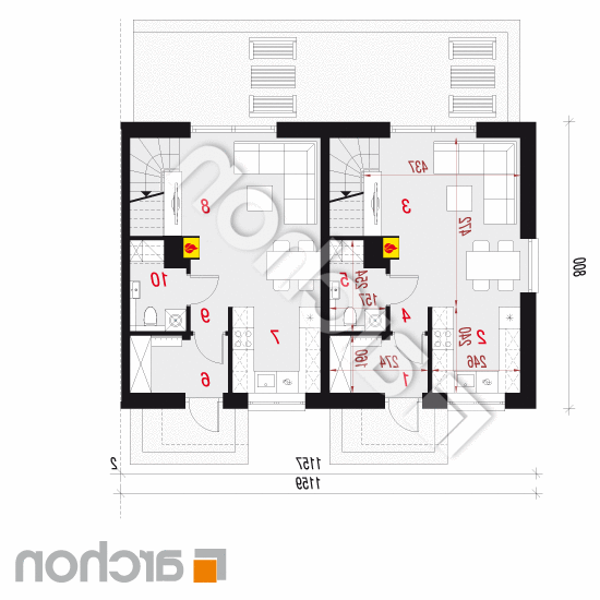 Dom w modrakach 4 (R2BA) | rzut parteru