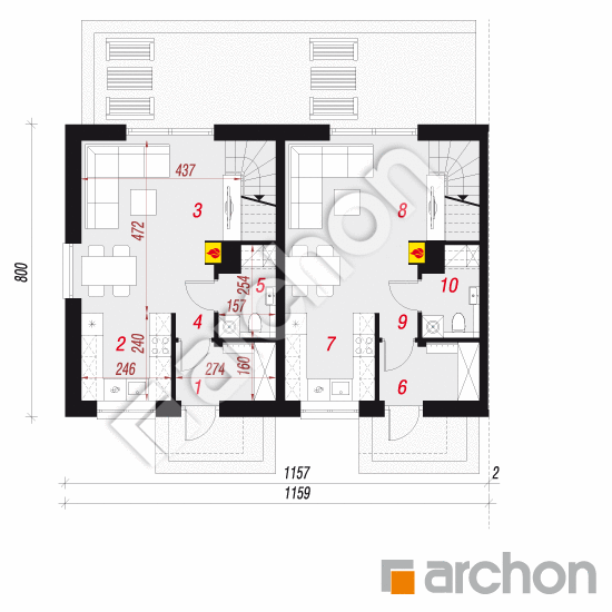 Dom w modrakach 4 (R2BA) | rzut parteru
