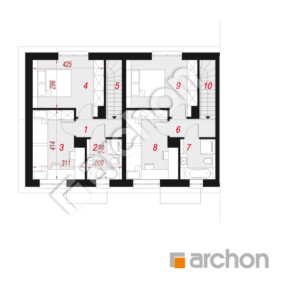 Dom w modrakach 4 (R2BA) | rzut poddasza