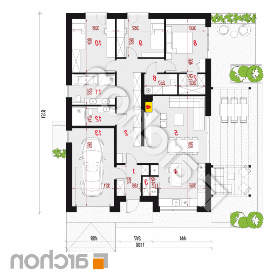 Dom w cieszyniankach 17 (GA) | rzut parteru