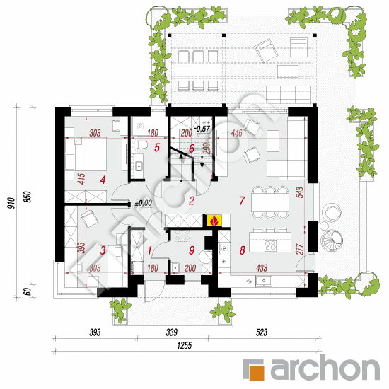 Dom w orchideach 4 (E) | rzut parteru