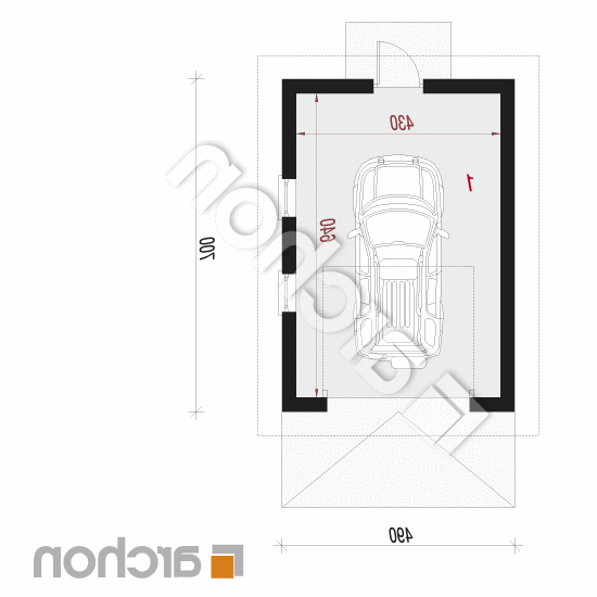 Garaż 1-stanowiskowy G33 | rzut parteru