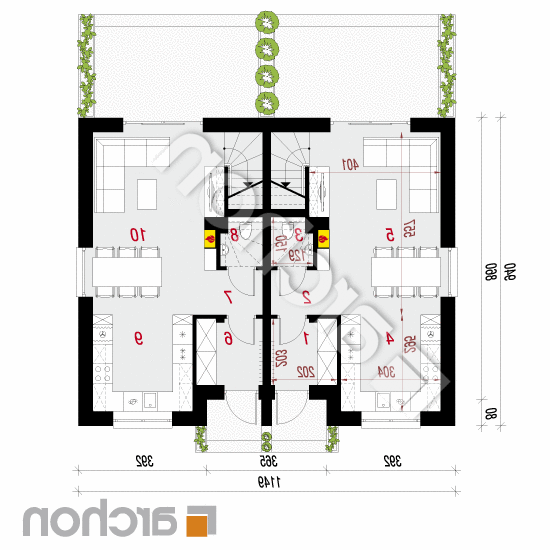 Dom w bylicach 5 (R2) | rzut parteru