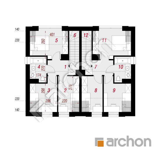 Dom w bylicach 5 (R2) | rzut poddasza
