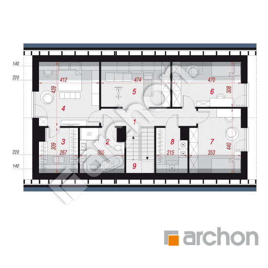 Dom w monardach (G) | rzut poddasza