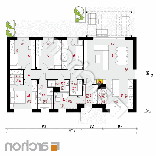 Dom w skalnicach 3 | rzut parteru
