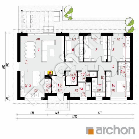 Dom w skalnicach 3 | rzut parteru