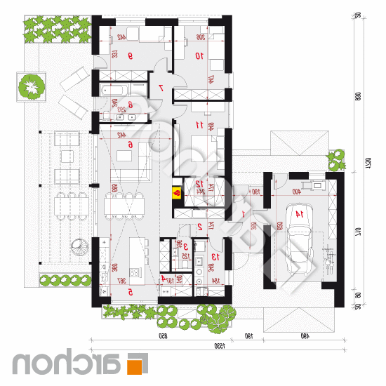 Dom w mennicach 2 (GE) OZE | rzut parteru