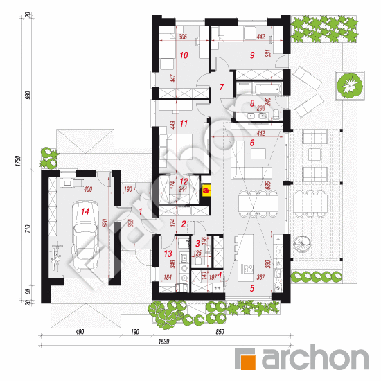 Dom w mennicach 2 (GE) OZE | rzut parteru