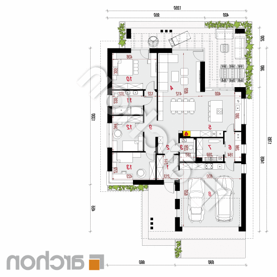 Dom pod złotokapem 2 (G2E) | rzut parteru
