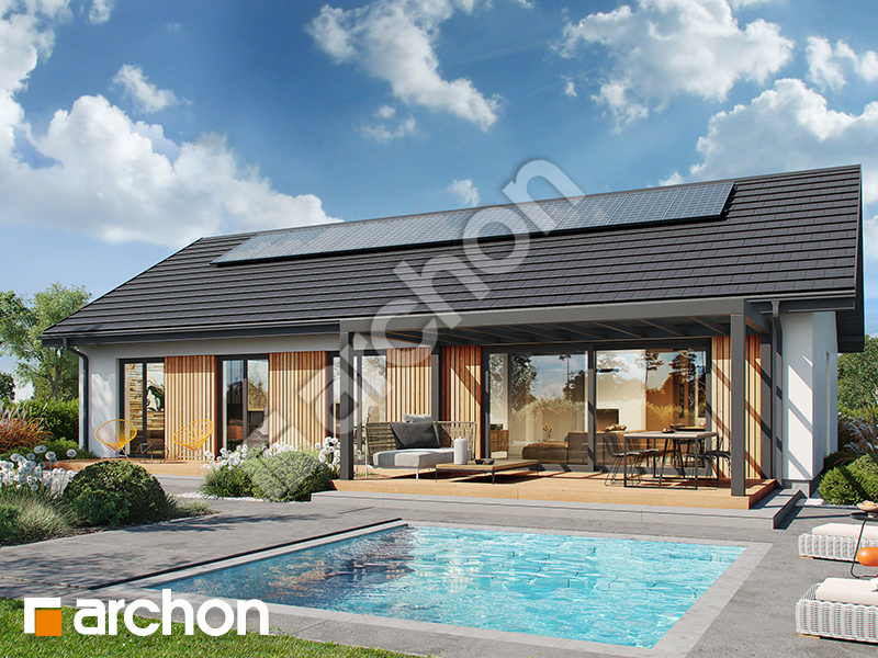 Dom w skalnicach (E) OZE - wizualizacja 2