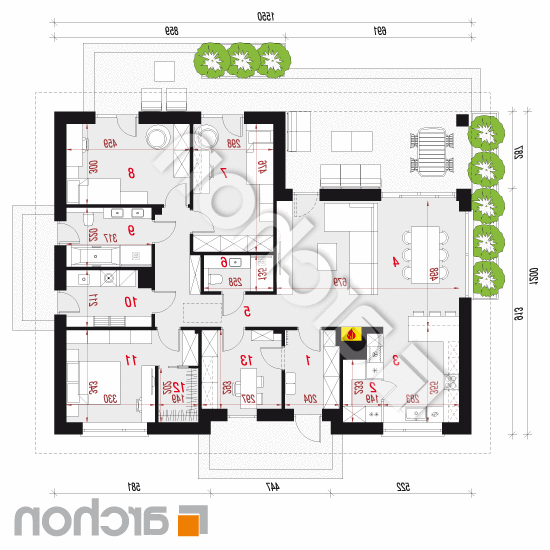 Dom w litodorach | rzut parteru