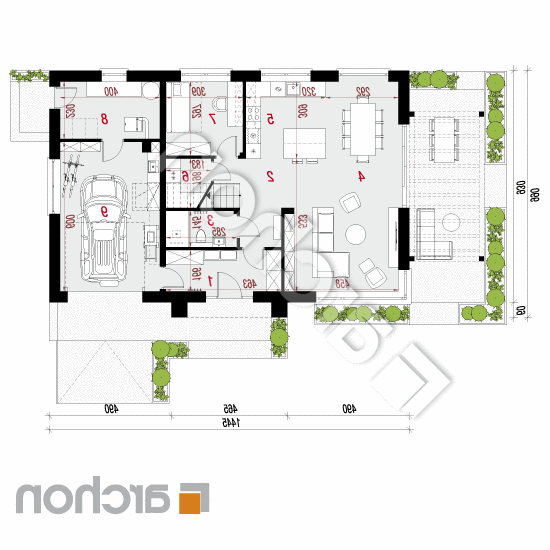Dom w balsamowcach 22 (G) | rzut parteru