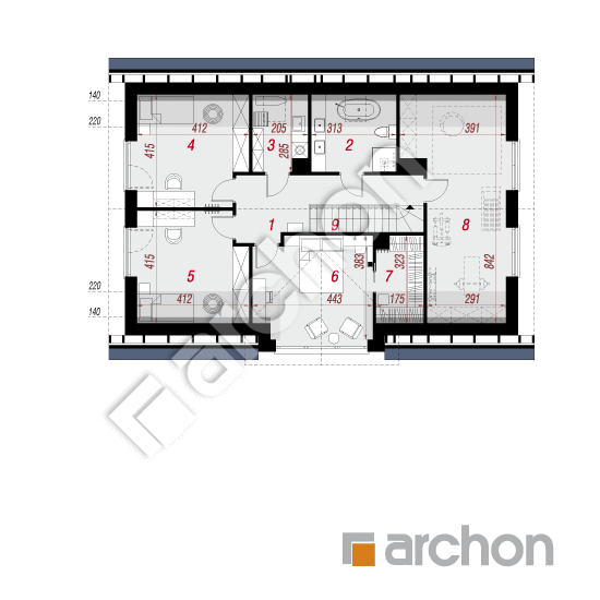 Dom w balsamowcach 22 (G) | rzut poddasza