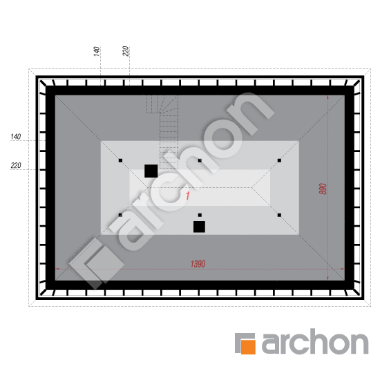 Dom w tymotkach 2 (E) | rzut poddasza