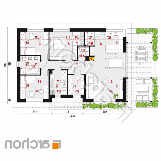 Dom w lipiennikach 11 | rzut parteru
