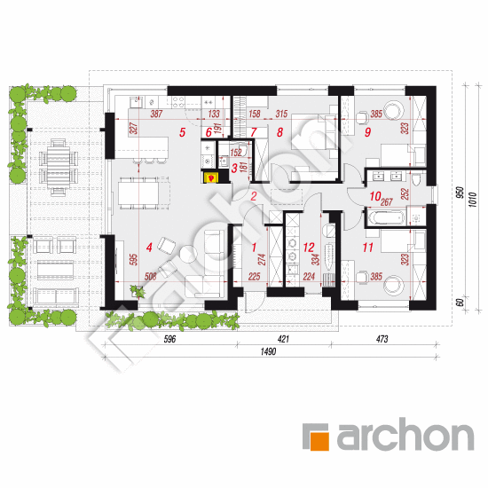 Dom w lipiennikach 11 | rzut parteru