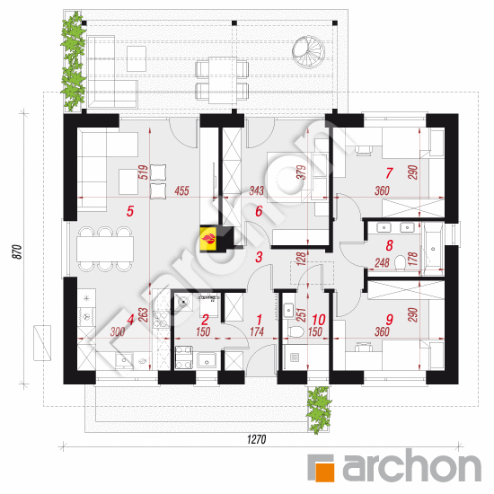 Dom w kruszczykach 22 (E) OZE | rzut parteru