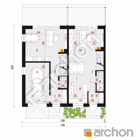Dom w riveach 17 (GR2B) ver.2 | rzut parteru