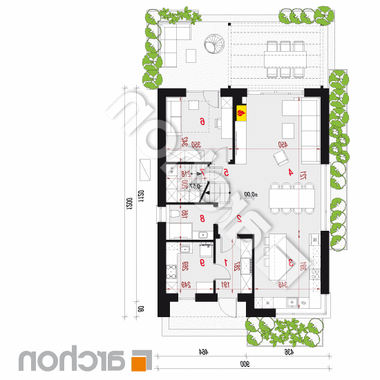 Dom w anyżku 7 (E) OZE | rzut parteru