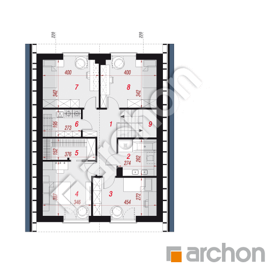 Dom w anyżku 7 (E) OZE | rzut poddasza