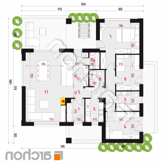 Dom w marunach (E) | rzut parteru