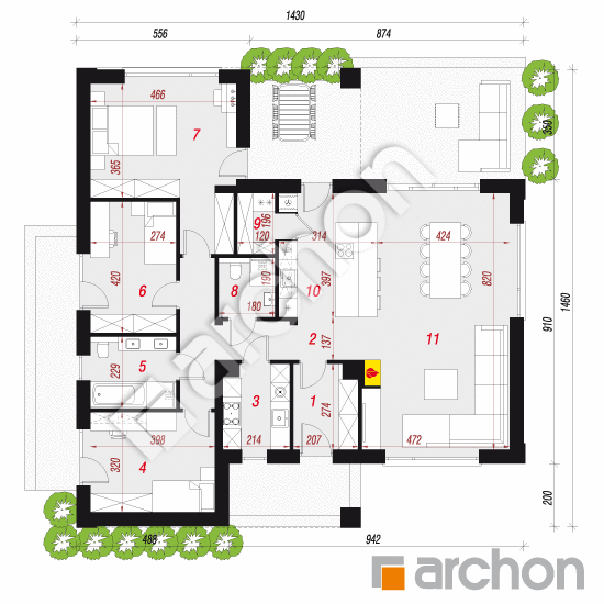 Dom w marunach (E) | rzut parteru