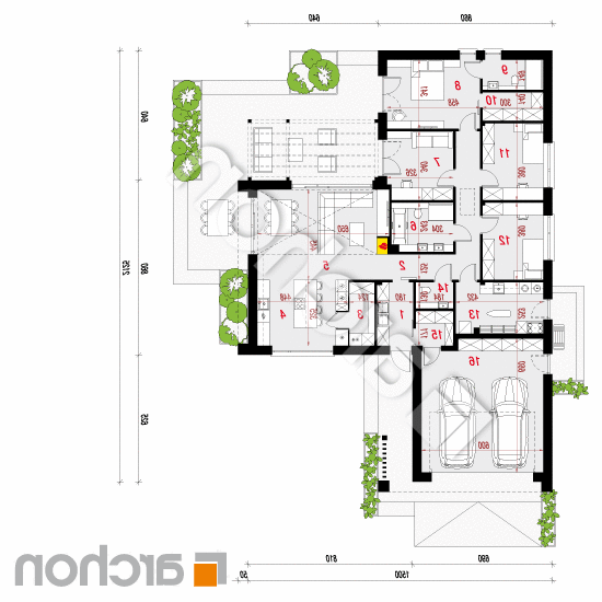 Dom w bakopach (G2E) | rzut parteru