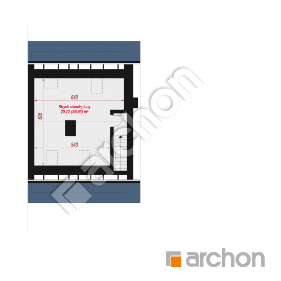 Dom w bratkach 15 (R2B) ver.2 | rzut poddasza