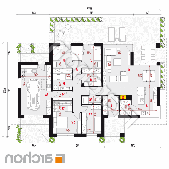 Dom w przebiśniegach 24 (G) | rzut parteru
